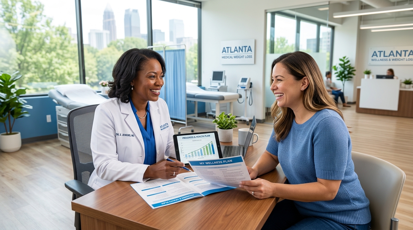 Medical professional conducting a personalized weight loss consultation in Atlanta